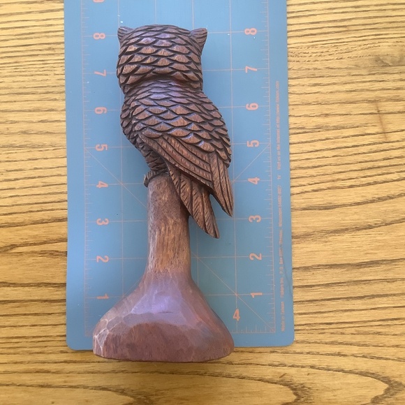 Artisan Signed Wooden Hand Carved Owl Vintage signed J Burris 85 - Picture 13 of 17